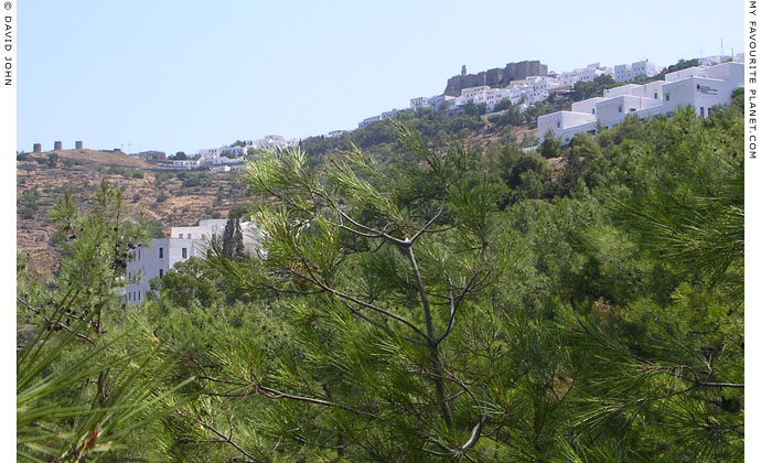 The village Hora and the Monastery of Saint John from the Monastery of the Apocalypse, Patmos, Greece at My Favourite Planet