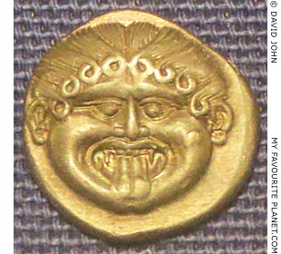 The head of Medusa on a silver hemidrachm coin of Neapolis, Macedonia, Greece at My Favourite Planet