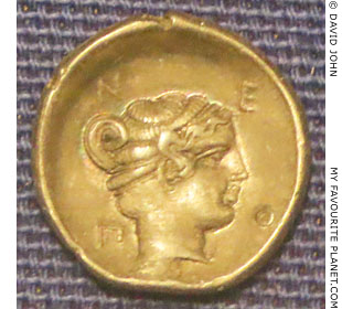A silver hemidrachm coin of ancient Neapolis, Macedonia at My Favourite Planet