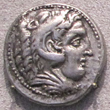 Tetradrachm coin of Alexander the Great from Pella, Macedonia at My Favourite Planet Tetradrachm coin of Alexander the Great from Pella, Macedonia at My Favourite Planet