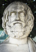 Bust of the Athenian playwright Euripides, Pella, Macedonia, Greece at My Favourite Planet