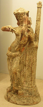 Statuette of a female figure playing a kithara, Pella Archaeological Museum, Macedonia, Greece at My Favourite Planet