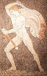A hunter of the Lion Hunt mosaic, Pella, Macedonia, Greece at My Favourite Planet
