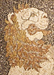 The lion of the Lion Hunt mosaic, Pella, Macedonia, Greece at My Favourite Planet