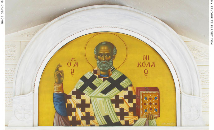 Icon of Agios Nikolaos in Polygyros, Halkidiki, Macedonia, Greece at My Favourite Planet