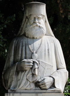 Statue of Kassandreias Eirinaios in Polygyros, Halkidiki, Greece Statue of Kassandreias Eirinaios in Polygyros, Halkidiki, Greece