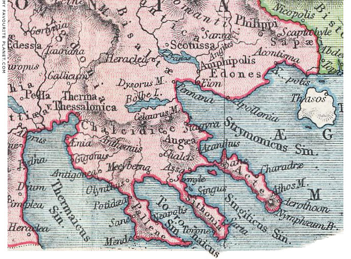 Map of ancient Halkidiki, Macedonia, Greece by Samuel Butler at My Favourite Planet
