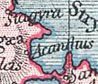 Historical maps showing Olympiada and Stageira