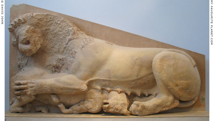 Fragment of a relief of a lion attacking a bull, Athens Acropolis at My Favourite Planet