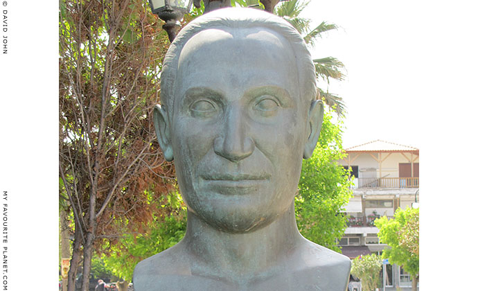 Bust of Greek poet Menelaos Loundemis in Olympiada, Halkidiki, Macedonia, Greece at My Favourite Planet Bust of Greek poet Menelaos Loundemis in Olympiada, Halkidiki, Macedonia, Greece at My Favourite Planet