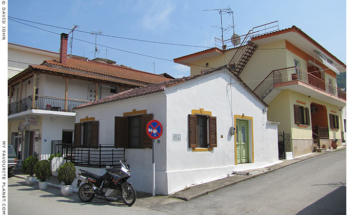 Old street-corner house in the village of Olympiada, Halkidiki, Macedonia, Greece at My Favourite Planet