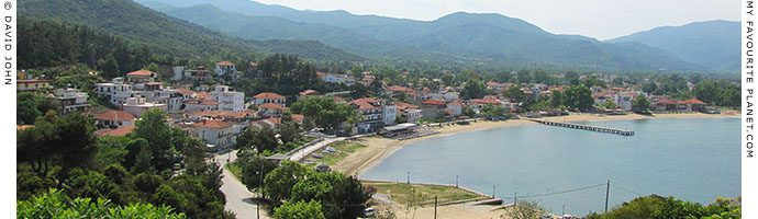 The village and beach of Olympiada from the ancient city of Stageira, Halkidiki, Macedonia, Greece at My Favourite Planet The village and beach of Olympiada from the ancient city of Stageira, Halkidiki, Macedonia, Greece at My Favourite Planet