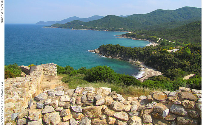 The view from Ancient Stageira's acropolis, along the northeast coast of Halkidiki, Macedonia, Greece at My Favourite Planet