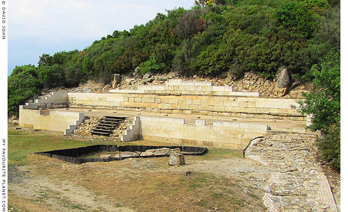 The Classical stoa of Stageira's agora, Halkidiki, Macedonia, Greece at My Favourite Planet