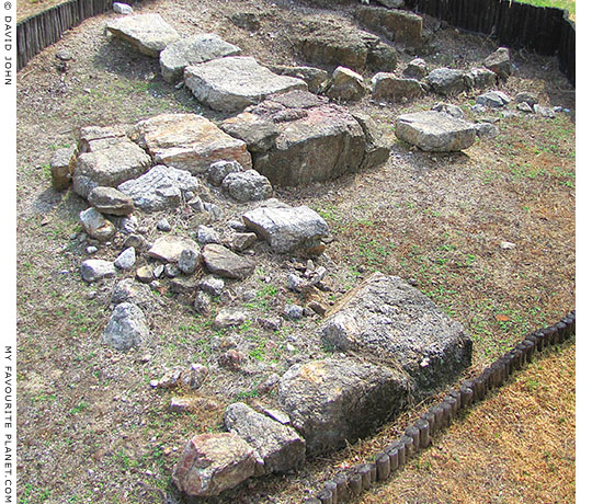 The remains of 6th century BC Archaic buildings in the agora of Stageira. The remains of 6th century BC Archaic buildings in the agora of Stageira.
