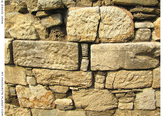 Detail of the masonry of the Hellenistic building in Ancient Stageira.