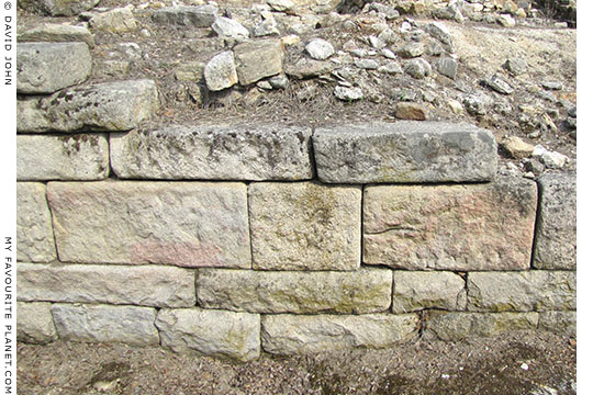The masonry of the Archaic temple's foundations in Ancient Stageira