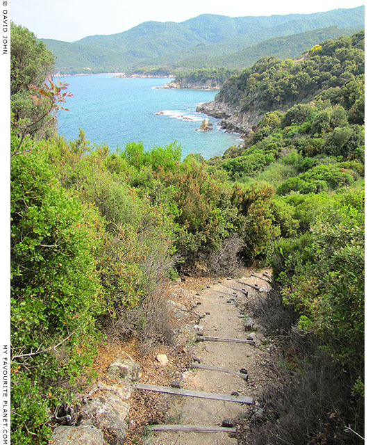 Steps down from the top of Ancient Stageira's North Hill at My Favourite Planet