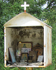Roadside shrine in Olympiada - Stageira, Halkidiki, Macedonia, Greece at My Favourite Planet