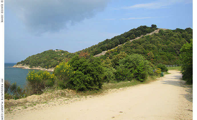 The dirt track to the northern entrance to Ancient Stageira from Olympiada village, Halkidiki, Macedonia, Greece at My Favourite Planet