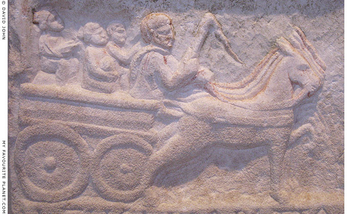 A Roman period relief of a family in a horse-drawn wagon at My Favourite Planet