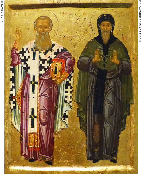 Icon of Saint Athanasios of Alexandria and Saint Antonios of Veria at My Favourite Planet