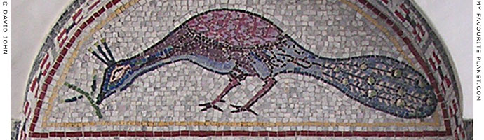 A mosaic of a peacock at the monument to Saint Paul the Apostle in Veria, Macedonia, Greece at My Favourite Planet