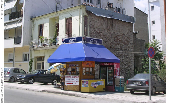 A typical Greek periptero kiosk in the centre of Veria, Macedonia, Greece at My Favourite Planet