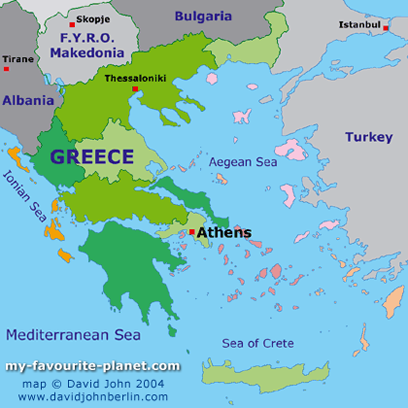 Map of Greece at My Favourite Planet