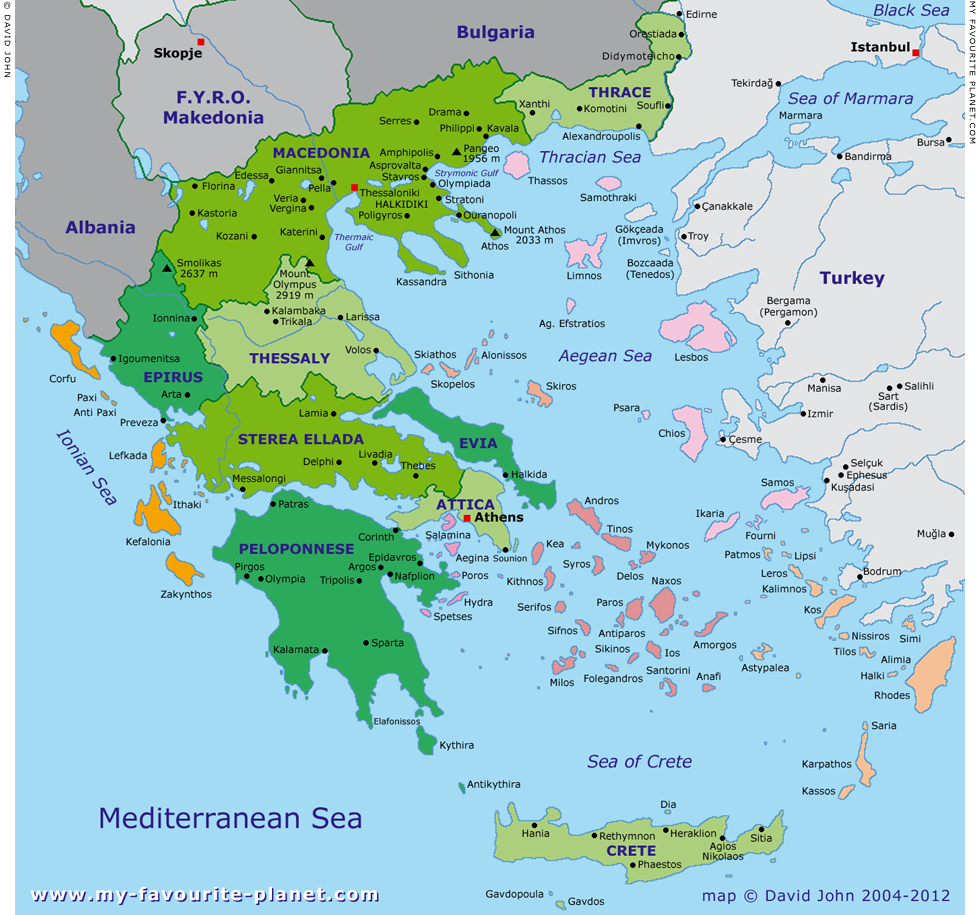 Large interactive map of Greece