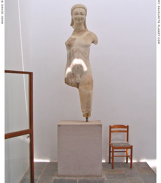 The smaller kouros statue in the Samos Archaeological Museum, Vathy, Samos island, Greece at My Favourite Planet