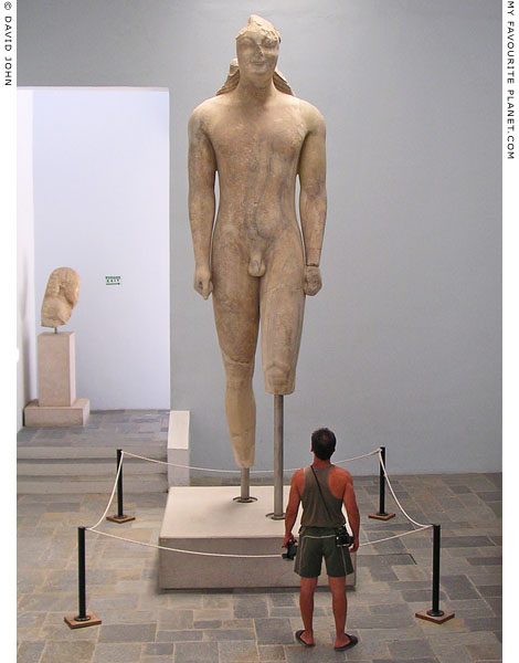 Colossal kouros statue in the Samos Archaeological Museum, Vathy, Samos island, Greece at My Favourite Planet