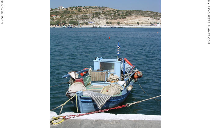 Wooden fishing boat in Pythagorio harbour, Samos island, Greece at My Favourite Planet