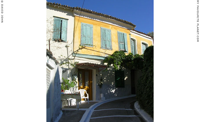 A steep sidestreet in Chora, Samos, Greece at My Favourite Planet