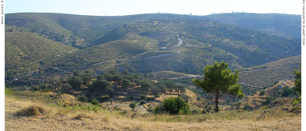 Panoramic view of the hills west of Chora, Samos island, Greece at My Favourite Planet