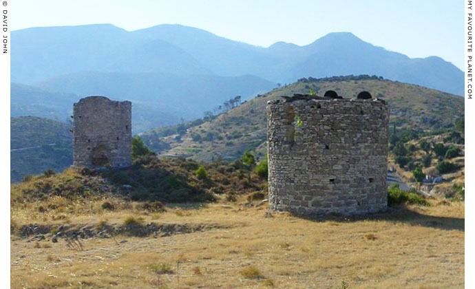 Old windmills on the hill above Chora, Samos, Greece at My Favourite Planet