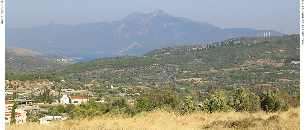 Panoramic view of the Samos Strait from Chora, Samos island, Greece at My Favourite Planet