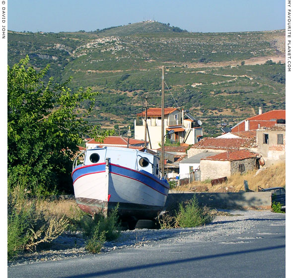 A boat parked in Chora village, Samos, Greece at My Favourite Planet A boat parked in Chora village, Samos, Greece at My Favourite Planet