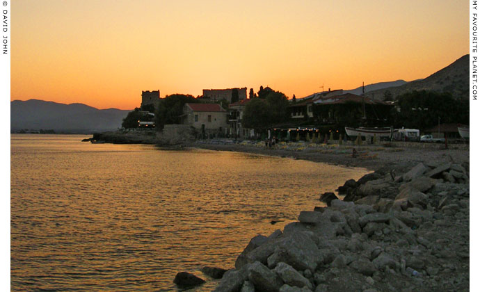 The beach in Pythagorio harbour, Samos, Greece at My Favourite Planet