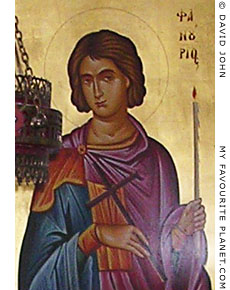Icon of Agios Fanorios in Panagia Spiliani Monastery, Pythagorio, Samos, Greece at My Favourite Planet