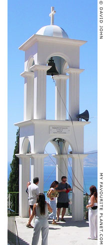The bell tower of Panagia Spiliani Monastery, Pythagorio, Samos, Greece at My Favourite Planet