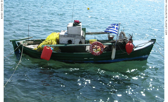 Old fishing boat in Pythagorio harbour, Samos, Greece at My Favourite Planet