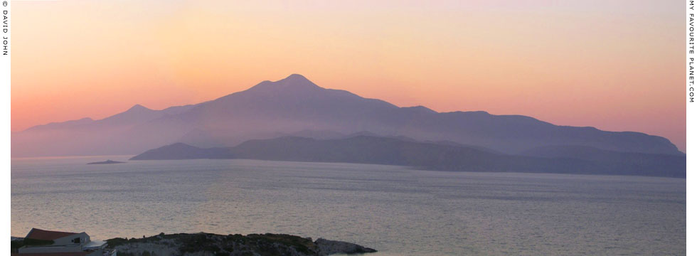 Panoramic view of Samsun Dagi (Mount Mykale) and the Dilek Peninsula from Samos island, Greece at My Favourite Planet