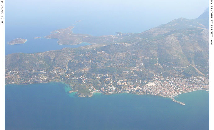 Aerial view of northeast Vathy, the main town of Samos island, Greece at My Favourite Planet