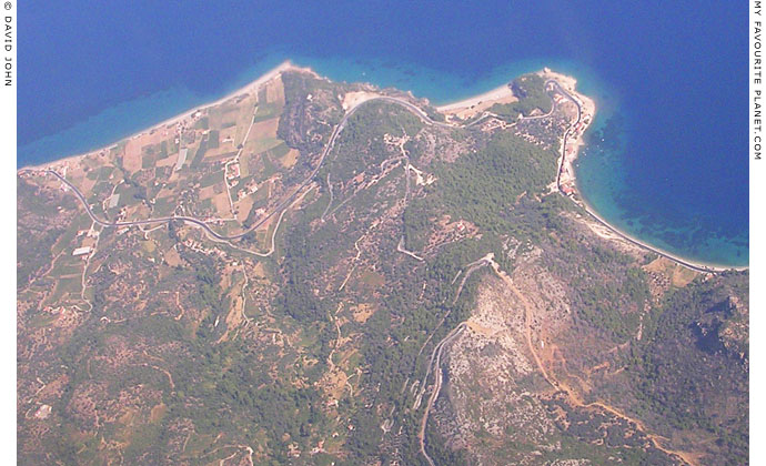 An aerial photo of the north coast of Samos around Kambos at My Favourite Planet