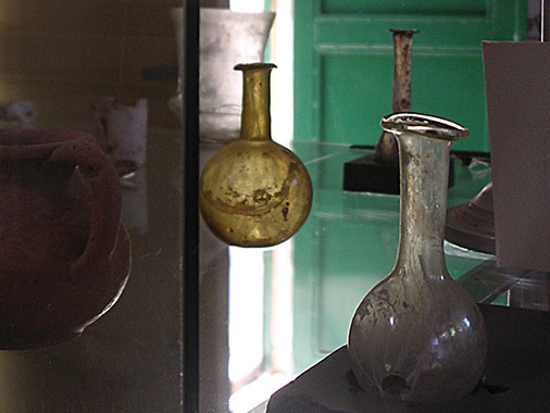 Ancient glass vessels, Paleopolis Museum, Samothraki island, Greece at My Favourite Planet Ancient glass vessels, Paleopolis Museum, Samothraki island, Greece at My Favourite Planet