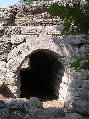 Tunnel beneath the Propylon of Ptolemy II, Samothraki, Greece at My Favourite Planet