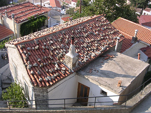 Roofs of houses in Chora village, Samothraki, Greece at My Favourite Planet Roofs of houses in Chora village, Samothraki, Greece at My Favourite Planet