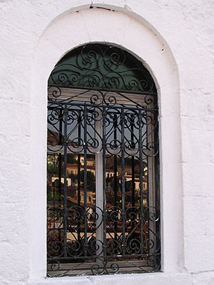 A church window in Chora, Samothraki, Greece at My Favourite Planet