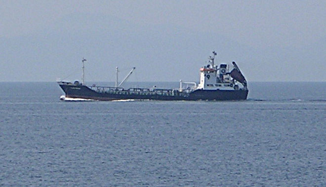 A cargo ship on the Thracian Sea, near Samothraki island, Greece at My Favourite Planet